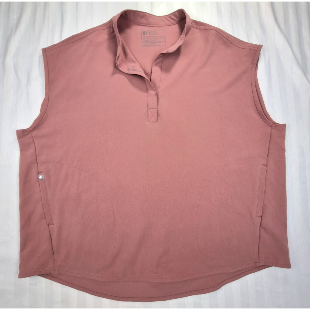 FIGS Technical Collection Rafaela Mauve Sleeveless Scrub Top Vest Sz XXL